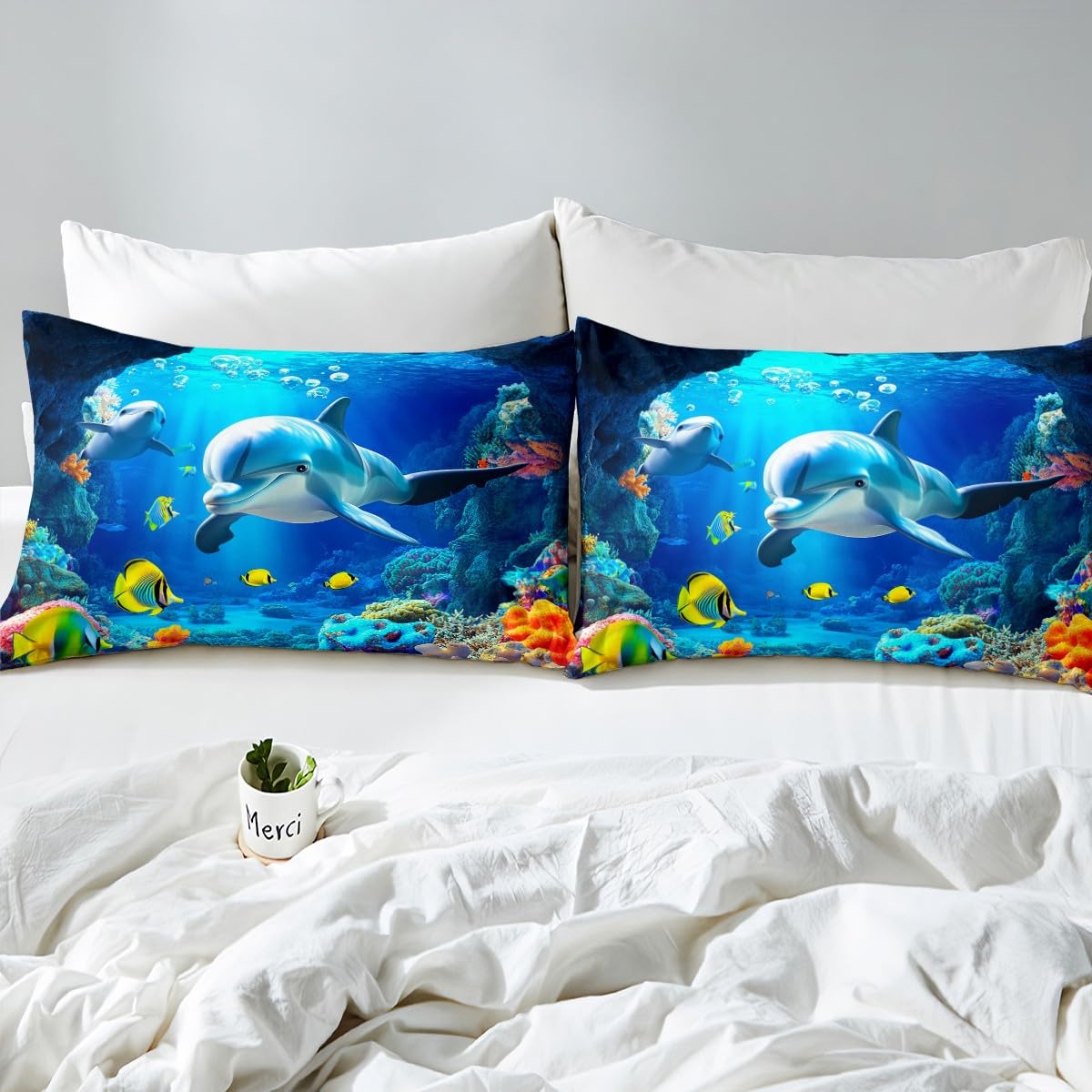 Amazon.com: 3D Dolphin Bedding Sets Full Size, Coral Sealife